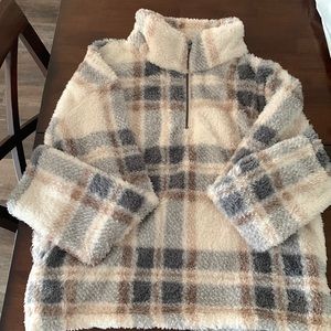 Harper Heritage Plaid Sherpa Quarter Zip